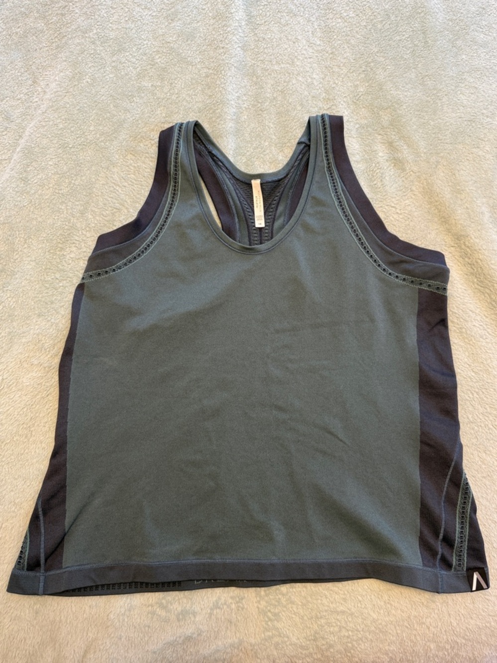 NWOT - Athleta Break Barriers Green and Black Racerback Tank Top